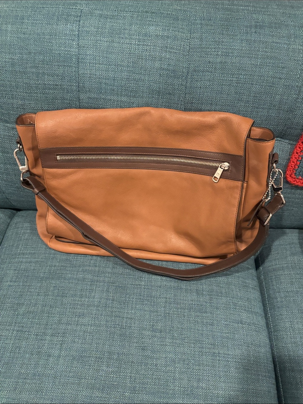 Coach Brown and Dark Brown Leather Messenger Bag